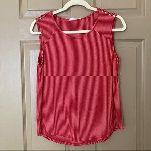 Red and white striped casual tank size medium